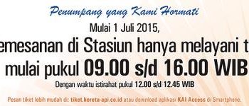 batas waktu pembelian tiket kereta api di stasiun